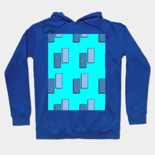 Blue quadrangles on a bright background, geometry Hoodie